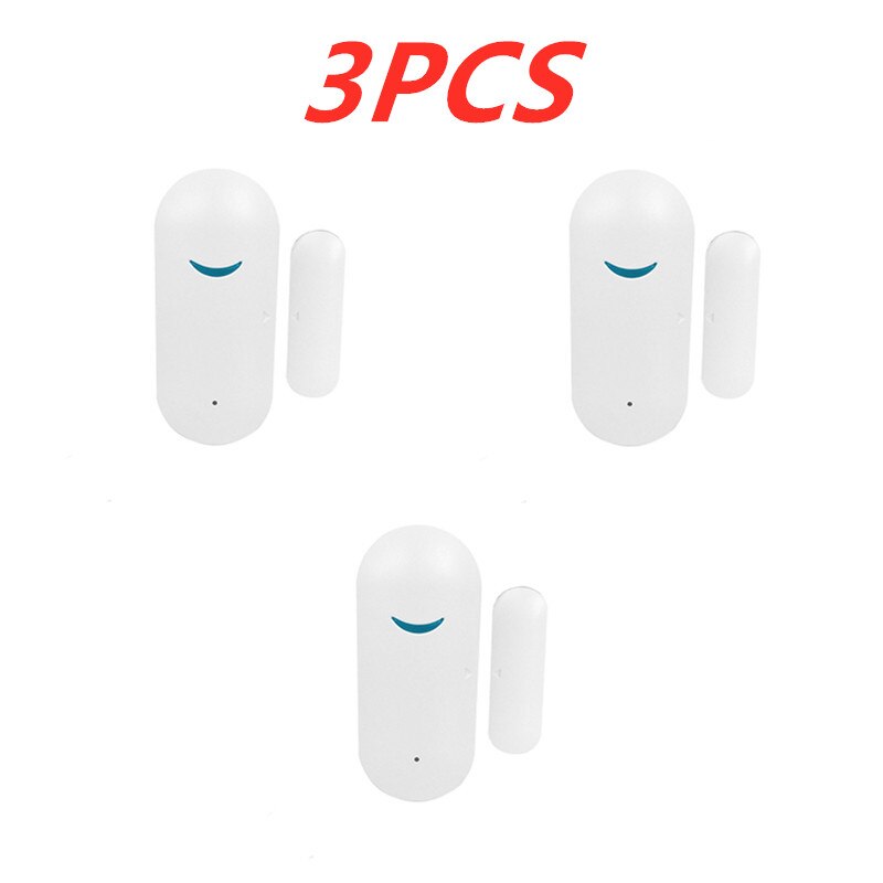 WiFi Smart Door Window Sensor Home Security Alarm Detector APP Wireless Remote Control Works With Alexa Google Home Smart Life: 3PCS