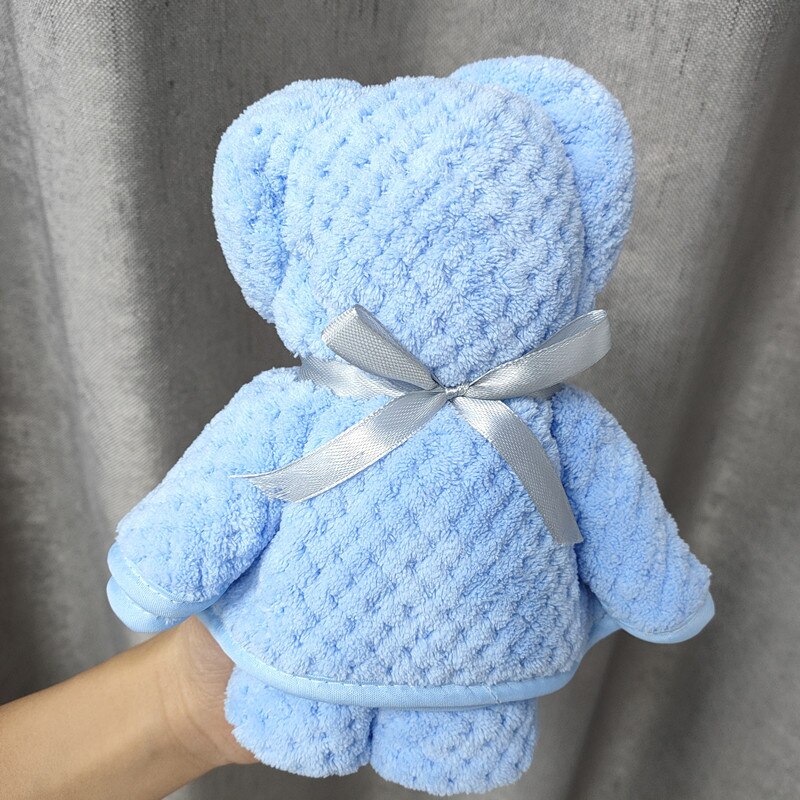 Ensemble de serviettes de bain de luxe en velours, molleton, forme d'ours, avec boîte, séchage rapide, en microfibre, de mariage, de fête