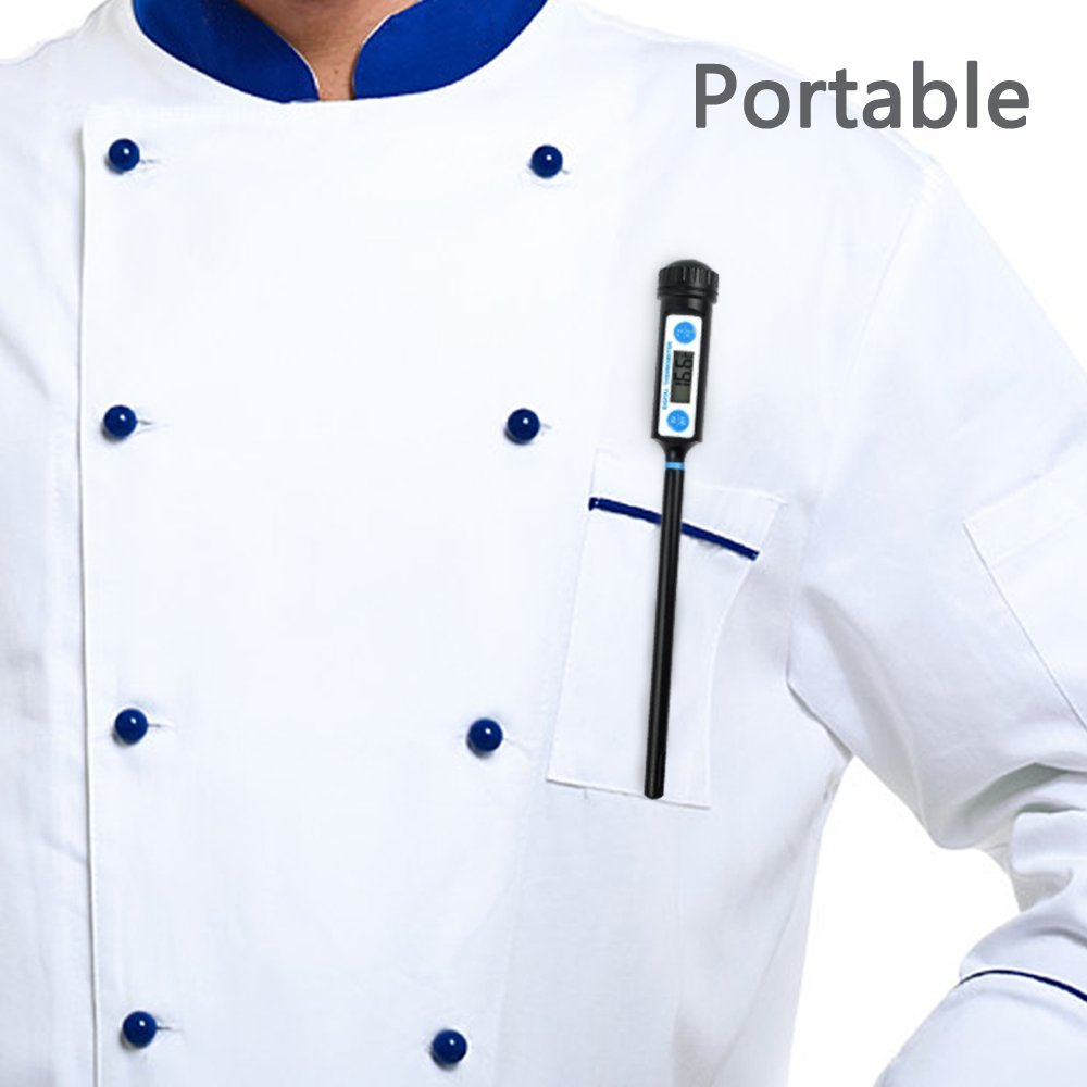 Anpro-termómetro Digital electrónico para alimentos, medidor de temperatura para cocinar pasteles, dulces, barbacoa, carne, hogar, con sonda larga
