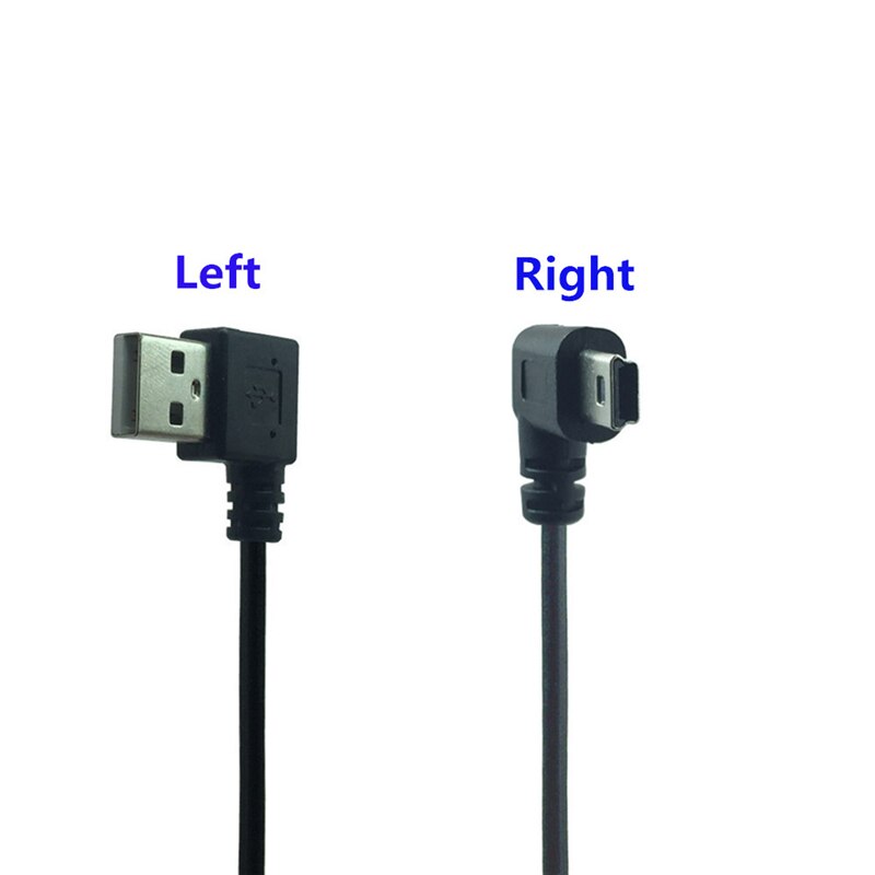 Mini USB macho 90 grados izquierda en ángulo a USB macho en ángulo recto Cable sincronizar datos carga 0,2 m: 4