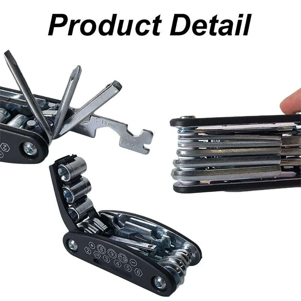 Llave multiusos 16 en 1 para bicicleta, destornillador portátil para bicicleta de montaña, motocicleta, herramientas de reparación
