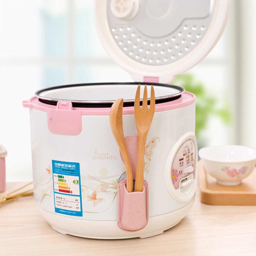 Creatieve stro zuignap pollepel opbergrek Tarwe stro muur gemonteerde pollepel gebruiksvoorwerpen opbergdoos deksel lepel houder kitchein