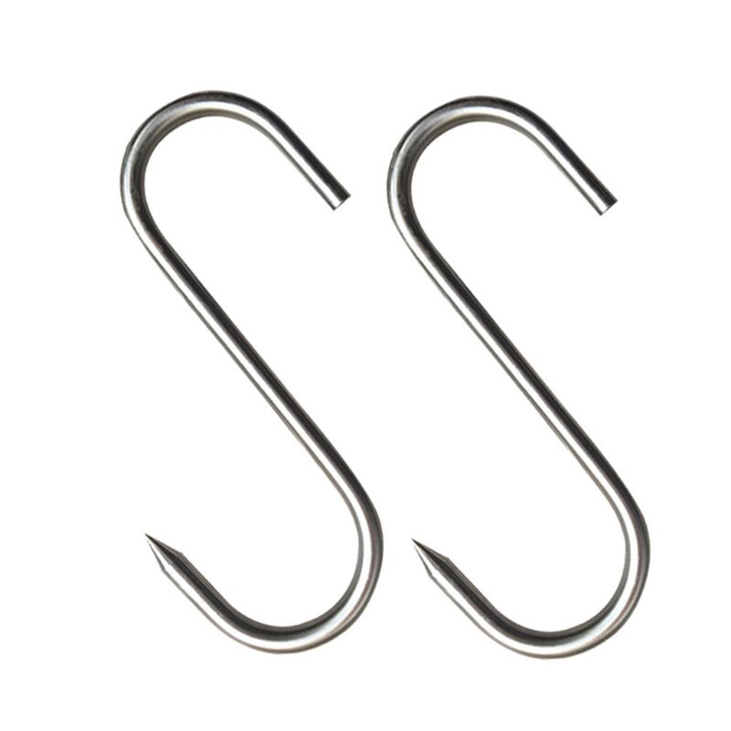 M5tf kødkroge i rustfrit stål hængekroge 20 stk med skarp spids til slagterbutik holdbart køkkenbageværktøj praktisk
