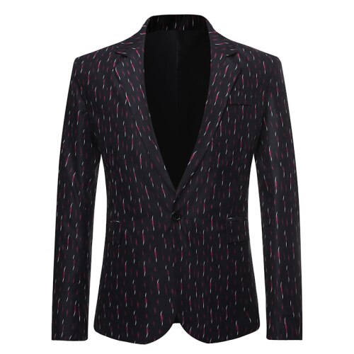 Hvit stripete dressjakke for menn høstdress blazer business casual jakker og kåper: Svart / Xxl