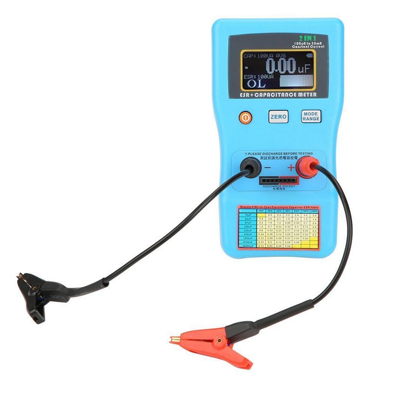 Analyseur de capacité MEC-100 affichage numérique condensateur électrolytique à plage automatique ESR mètre de capacité