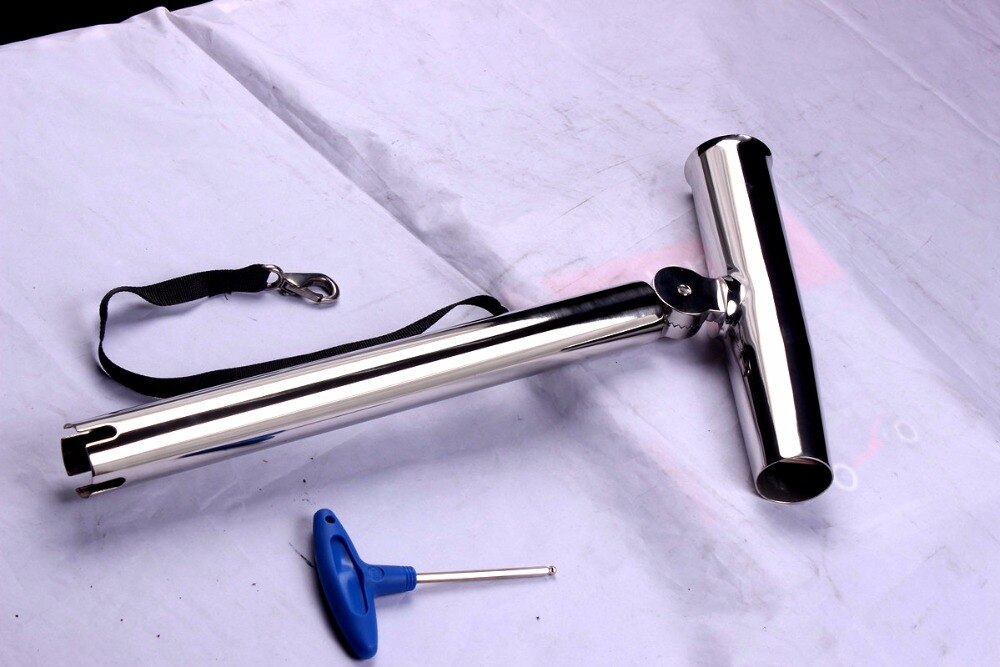 2 Pieces Boat Fishing Adjustable Rod Holder Outrigger Plug-in Marine Stainless Steel Rod Pod