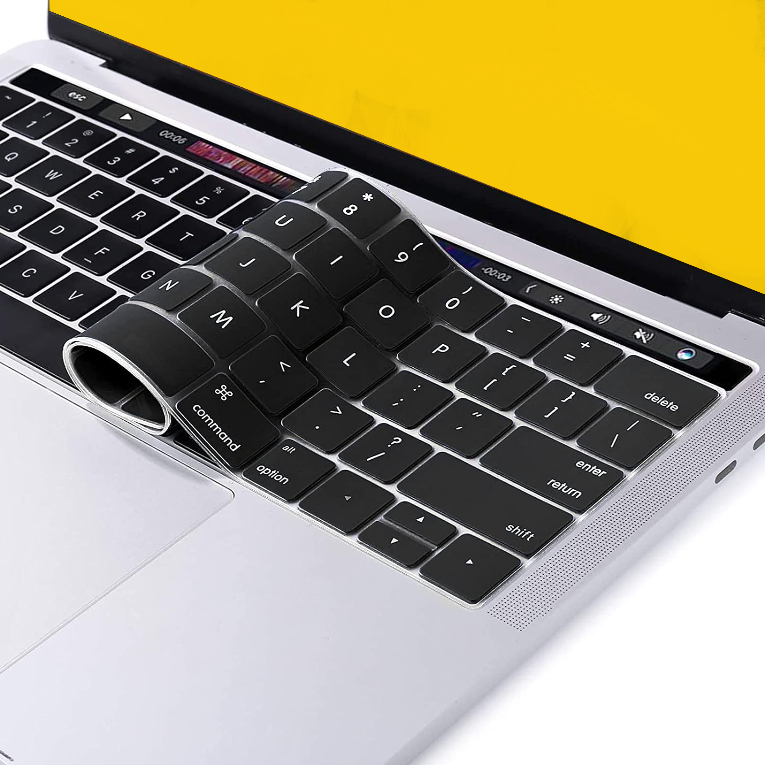 Pokrowiec na klawiaturę MacBook Pro z paskiem dotykowym 13 i 15 2016-2019 Model: A2159, A1989, A1990, A1706, A1707), silikonowy ochraniacz skóry