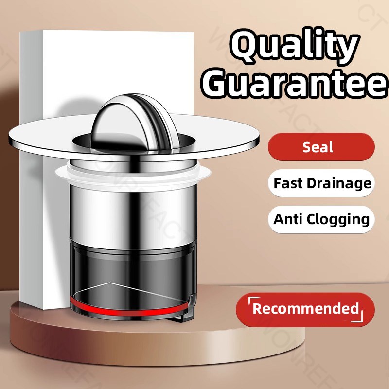 Stainless Steels Basins Plug Anti Odor Basin Drain Stopper Deodorant Core Removable Sewer Floor Drain Strainer