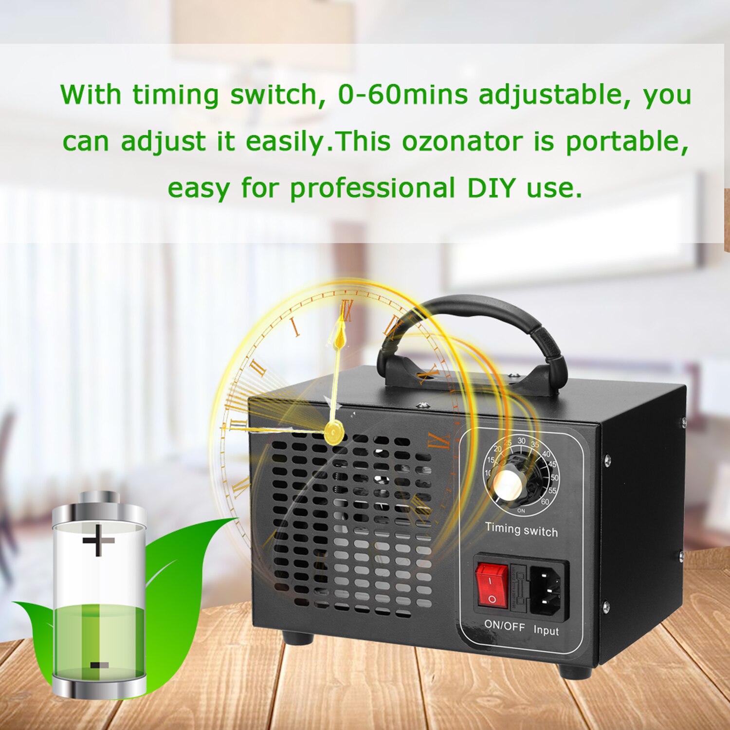 Kkmoon ozon maskin generator luftfilter renare ozonisator ozonator för hembil formaldehyd med timing switch