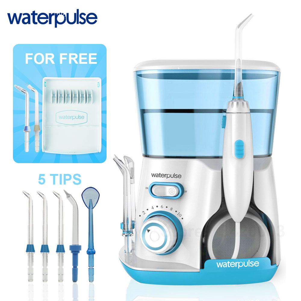 Waterpulse V300 800ml Dental Flosser Orale Irrigatore Dentale Flosser Acqua Igiene orale Denti Pulitore Dentale Flosser con 7 Ugelli