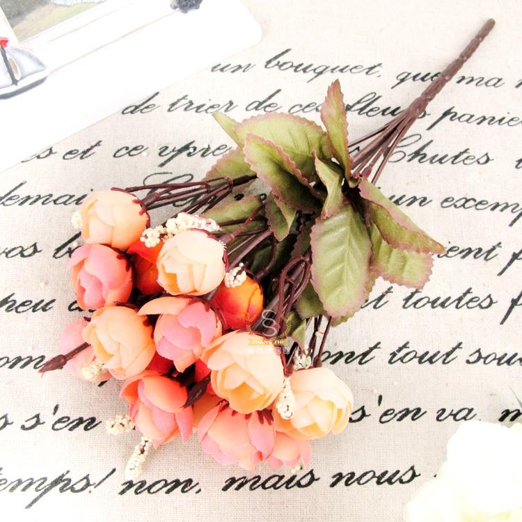 Kunstmatige Rose 18 Bloemhoofdjes Camellia Pioen Boeket Kamer Hortensia Decor