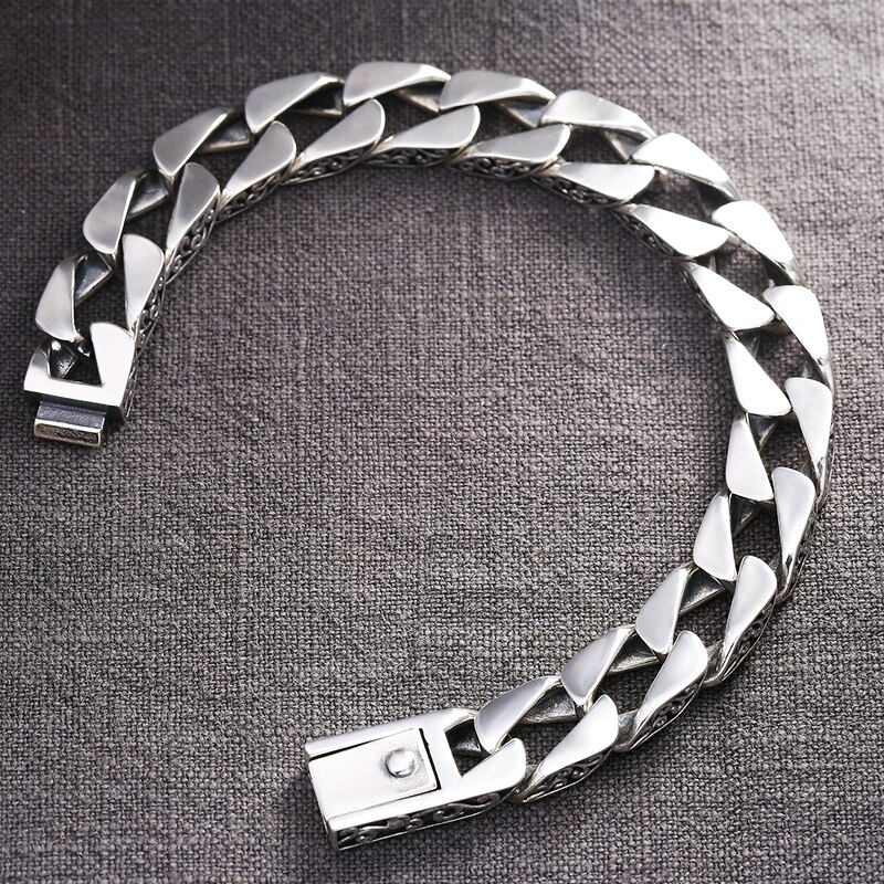 Novo design original prata charme masculino pulseiras retro 2021 de alta qualidade legal masculino biker jóias acessórios corrente mão