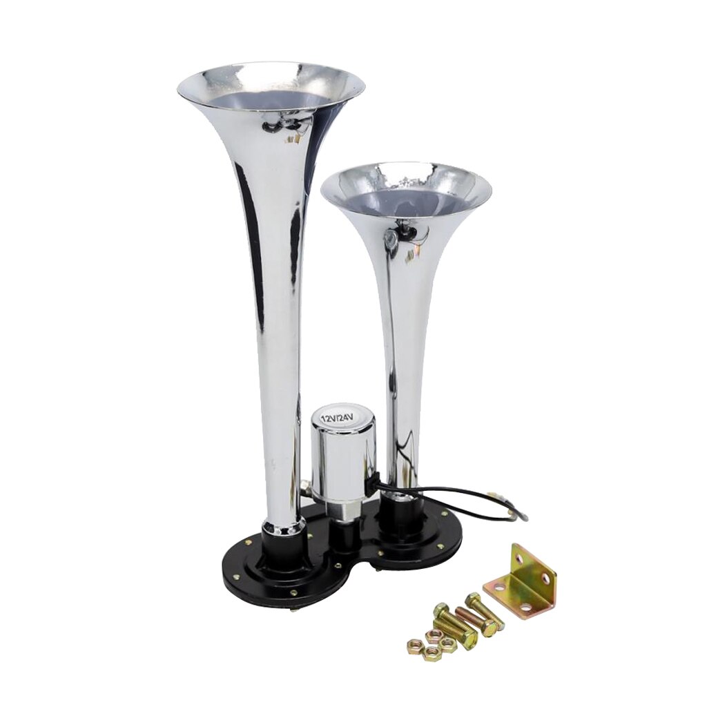 12V/24V Dual Trumpet Air Horn Compressor Kit For Van Train Car Truck 150dB