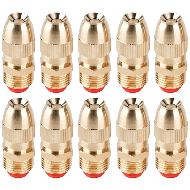 10Pcs 1/2 inch Adjustable Sprinkler Middle Distance Sprinkler Brass Nozzle Garden Lawn Irrigation Watering Fittings
