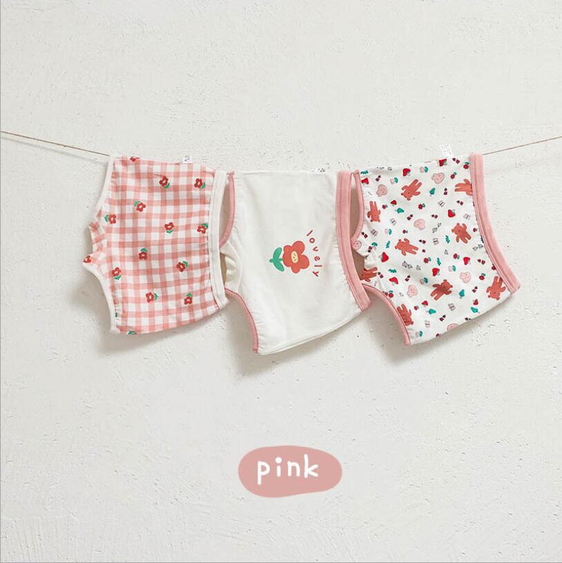 3 Stks/partij Kinderen Kids Ondergoed Vrouwelijke Cartoon Bear Gedrukt Baby Meisjes Ondergoed Boxer Briefs Slipje Meisjes Boxer: D / 3T