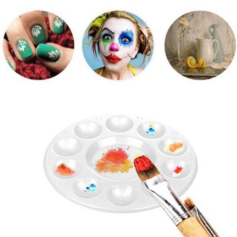 15Pc Palette Art Paint Plastic Drawing Tray Color Palette for Oil Watercolour White Painting Pallet Painting Tool