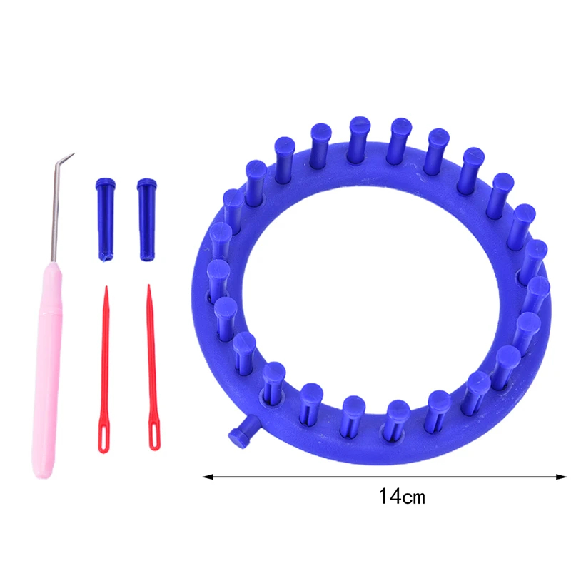 4 rozmiary okrągłe krosna zestaw narzędzi DIY plastikowe okrągłe kółko kreatywny kapelusz sweter wełniany zestaw narzędzi tkackich robić samodzielnego narzędzia dziewiarskie: Jasno szary