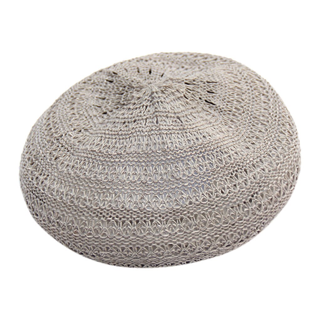 Lady Vrouwen Beret Beanie Klassieke Stijl Hollow Baret Hoed Britse Stijl Winter Zachte Effen Kleur Baret Hoeden: Light Gray 