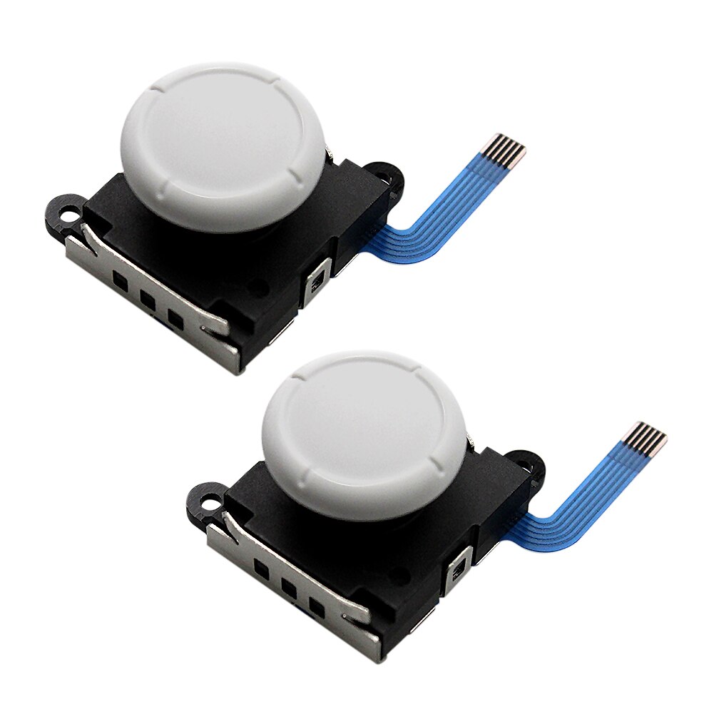 Til nintendo switch 3d analog joystick thumb sticks sensor udskiftninger joy con controller spil tilbehør: Hvid