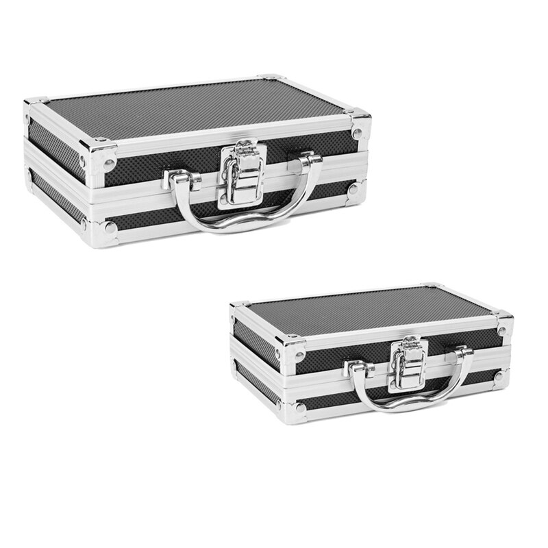 Draagbare Aluminium Toolbox Veiligheid Apparatuur Toolbox Instrument Geval Opbergdoos Koffer Slagvast Case