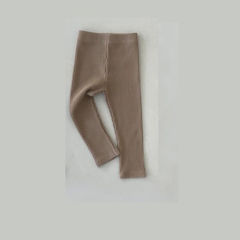 2022 stile coreano bambino Leggings a costine pantaloni Casual a righe bambino ragazze ragazzi primavera autunno vestiti di cotone bambino vestito per bambini: Brown / 90 24M