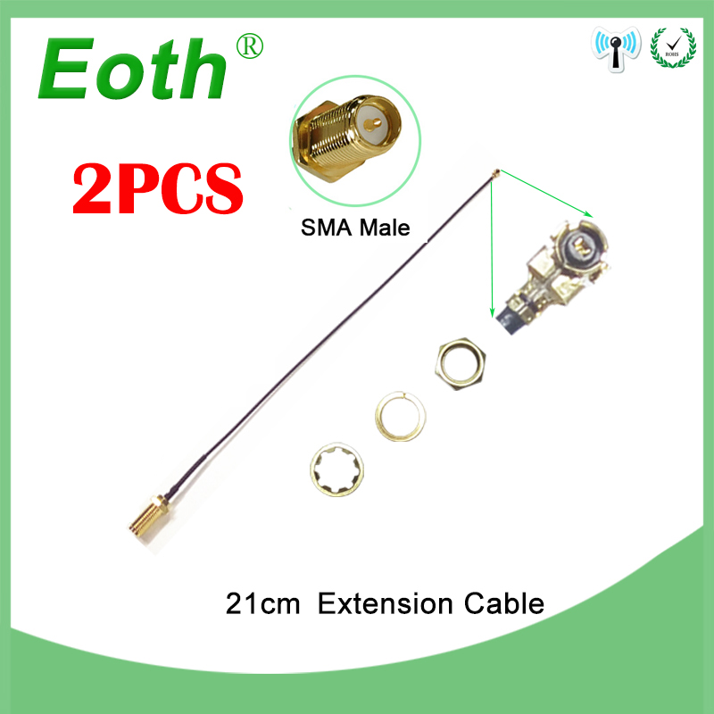 2.4g antenna ipex UFL IOT RP SMA Connector Antenna WiFi Pigtail Cable IPX to RP-SMA female MALE IPX 21cm: 2PCS MALE