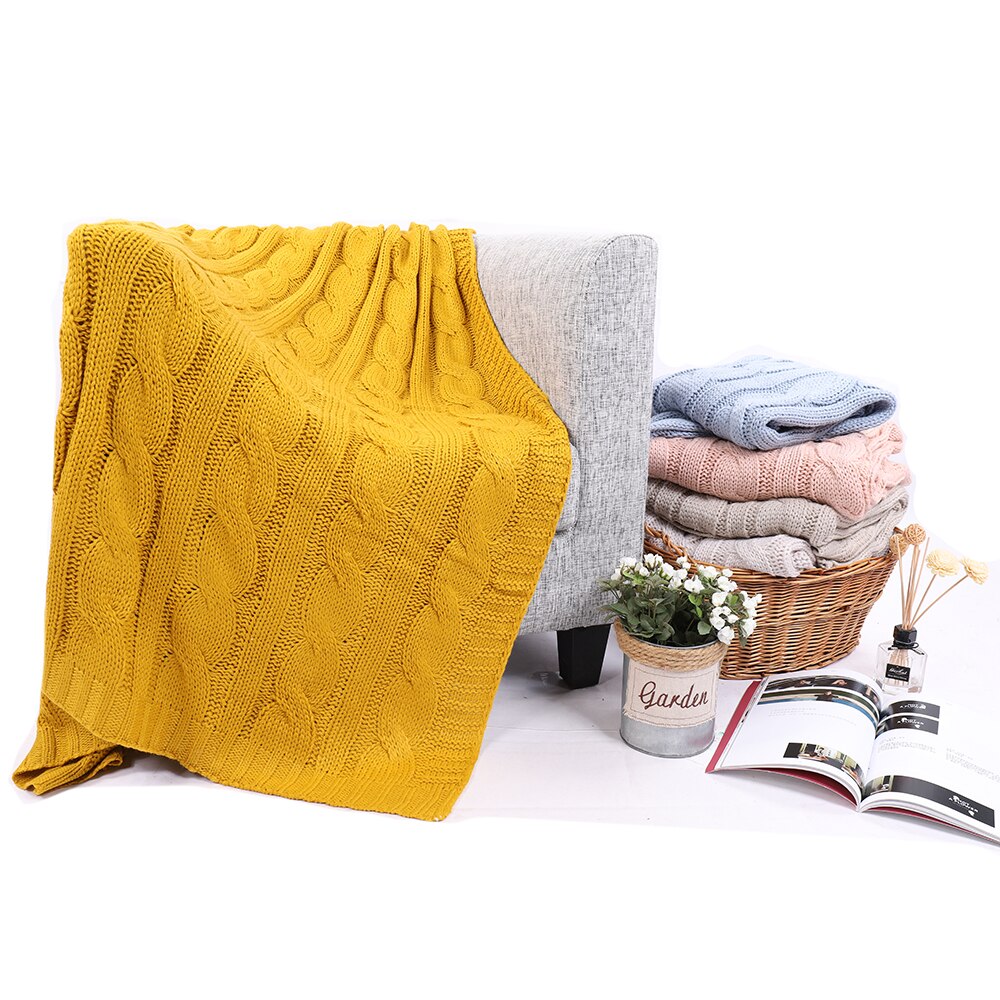 Battilo Cable Knit Throw Blanket, Acrylic Soft Cozy Snuggle TV Blanket, All Seasons Suitable for Adults and Kids, 50"x60"