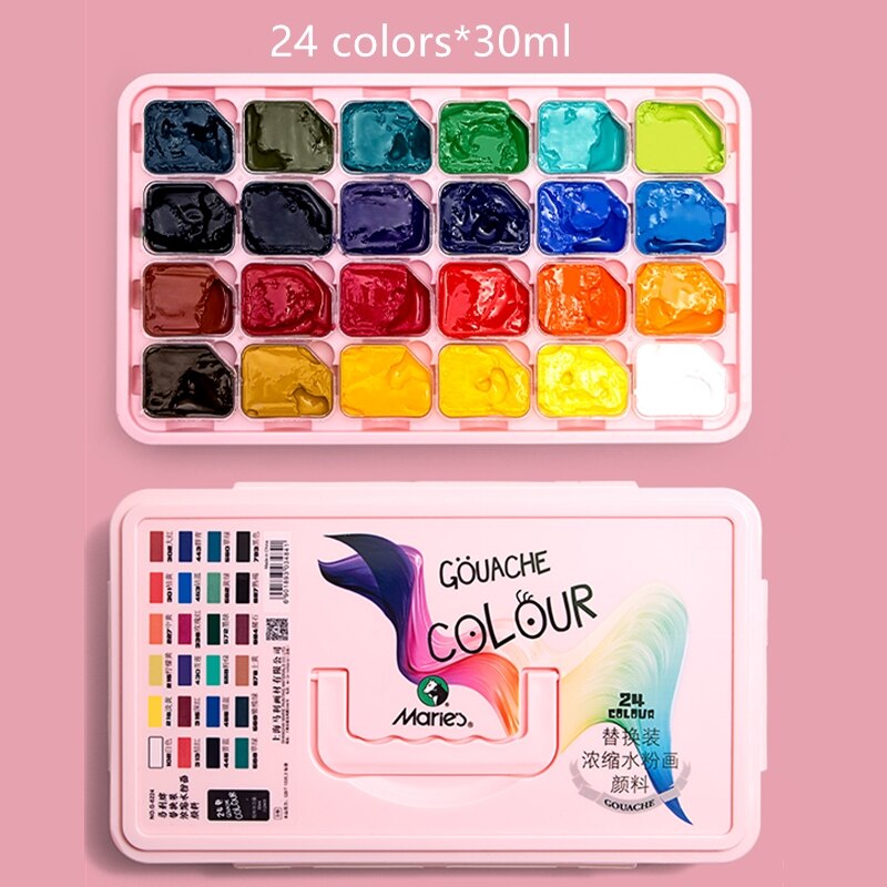 20 Colors 30ml Gouache Watercolor Paints Unique Je... - Grandado
