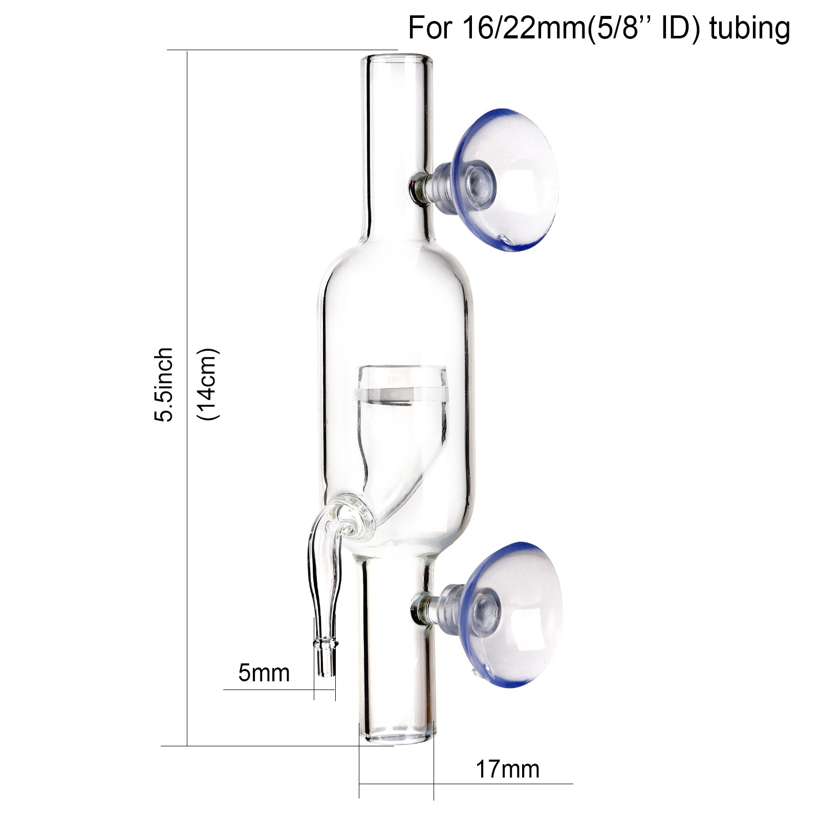 Aquatics Inline CO2 Bubble Diffuser Reactor Injector for Planted Aquarium Tanks Glass Sturdy Ceramic Diffuser: 17mm