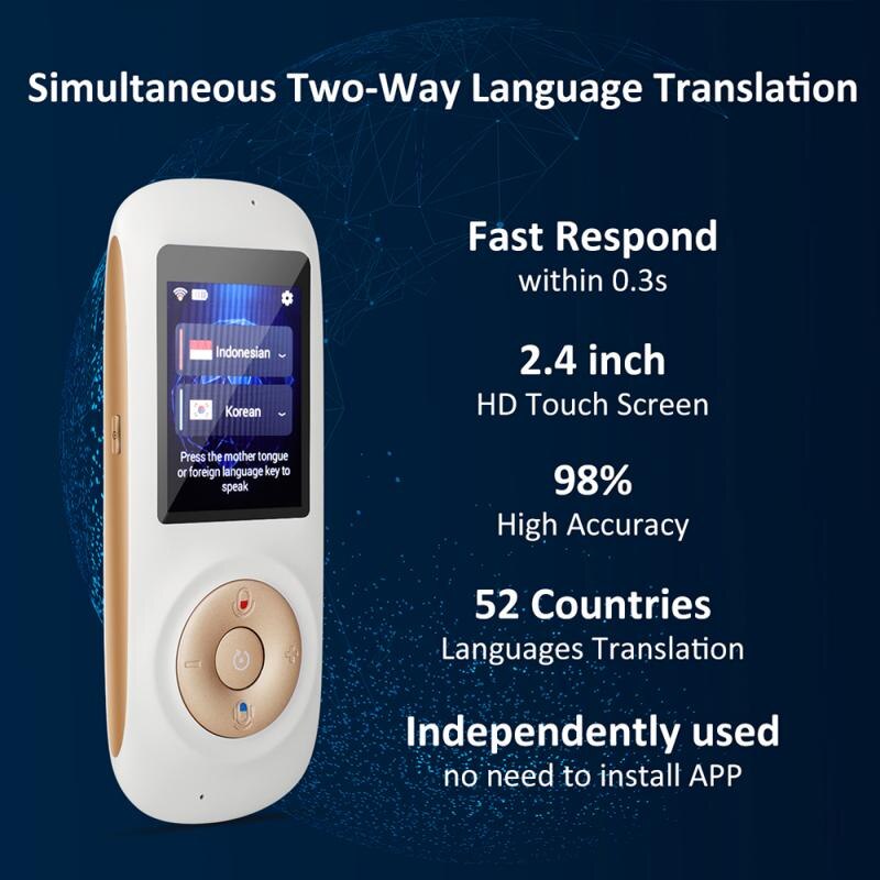 in Stock T2S Smart Portable Instant Voice Translator Support 70 Countries Language Two-way Translation Multi-Language Translator