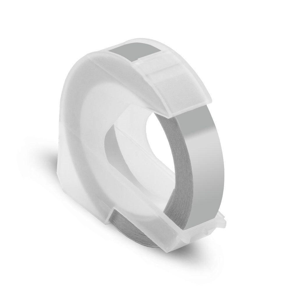 Labelwell 9MM dla Dymo 3D plastikowa taśma tłocząca kompatybilna z Dymo 1540 1610 tłoczenie drukarka do etykiet 3D etykieta pcv dla Motex E101: Silver