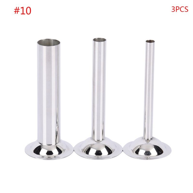 3pcs/set Food Grade Stainless Steel Manual Sausage Stuffer Stuffing Filling Tube: 10