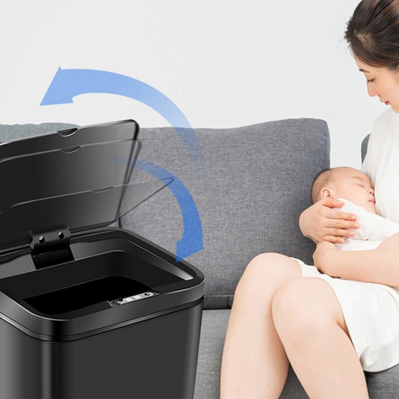 12L Kitchen Home Inductive Automatic Sensor Dustbin Waste Bin Storage Garbage Trashcan Rubbish Bathroom Smart B