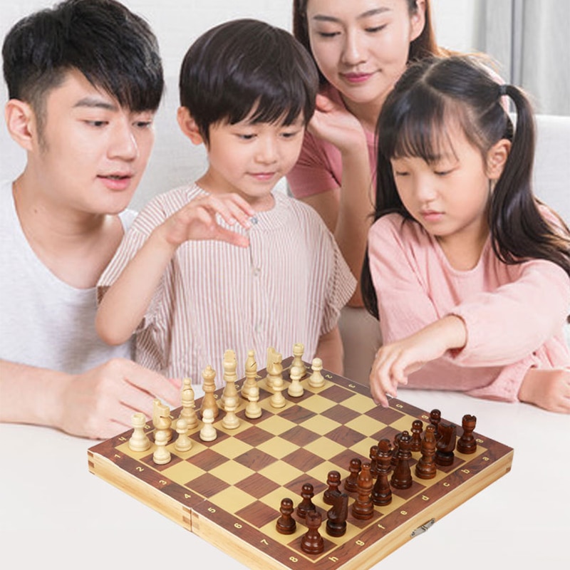 Wooden Educational Toy With Magnet Folding Chess Magnetic Wooden Folding Chess