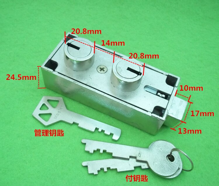 Double Vault Lock Double Key Lock Safe Deposit Box Lock Bank Vault Lock Coin Box Anti-Theft Lock Core 125b-6