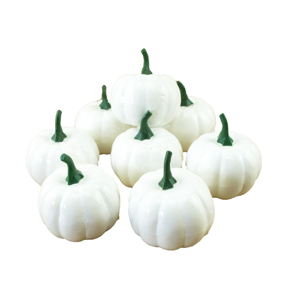 16Pcs Simulation Bubble Small White Pumpkin Foam Mini DIY Artificial Handwork Halloween Decor Car Interior Decoration 5.6*6.5