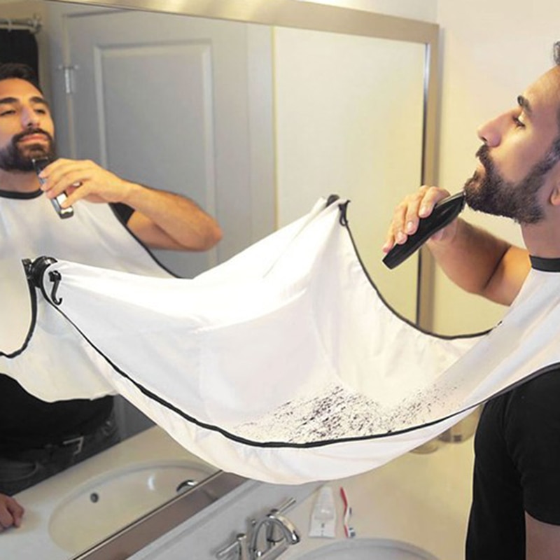 120*78 cm skæg og overskæg barberings forklæde cape hagesmæk til barbering med sugekopper fastgøres til spejl frisør fjernelsesværktøj