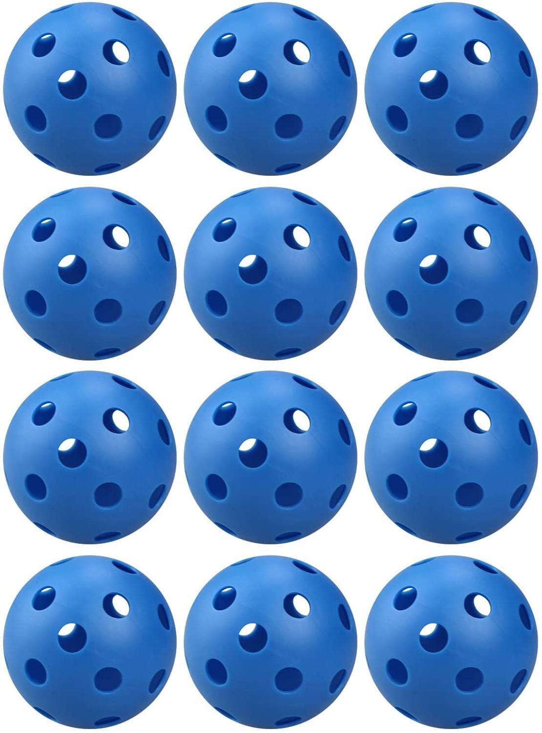 Crestgolf bola de plástico macia de 72mm, 12 peças x 72mm para prática de fluxo de ar de ar, com 4 cores para escolher: blue