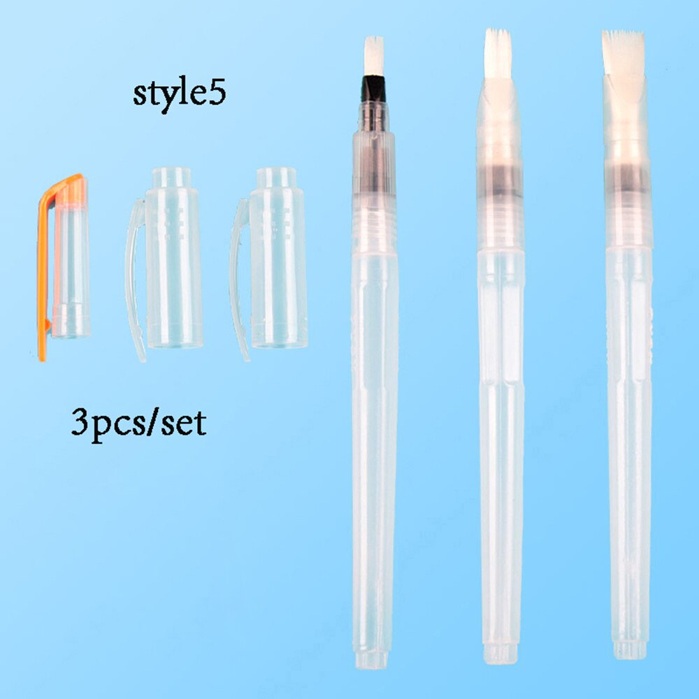 Rotuladores recargables de 3/6 uds, pincel de pintura con depósito de agua para acuarela, portátil, suave, para pintura, dibujo, suministros de arte: style5