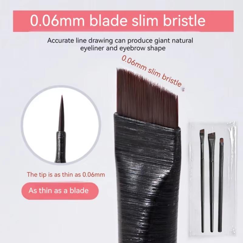 Brocha de maquillaje para Contorno de cejas, delineador de ojos de fibra Súper suave, cómodo agarre, aplicación de maquillaje suave y Natural, 3 piezas