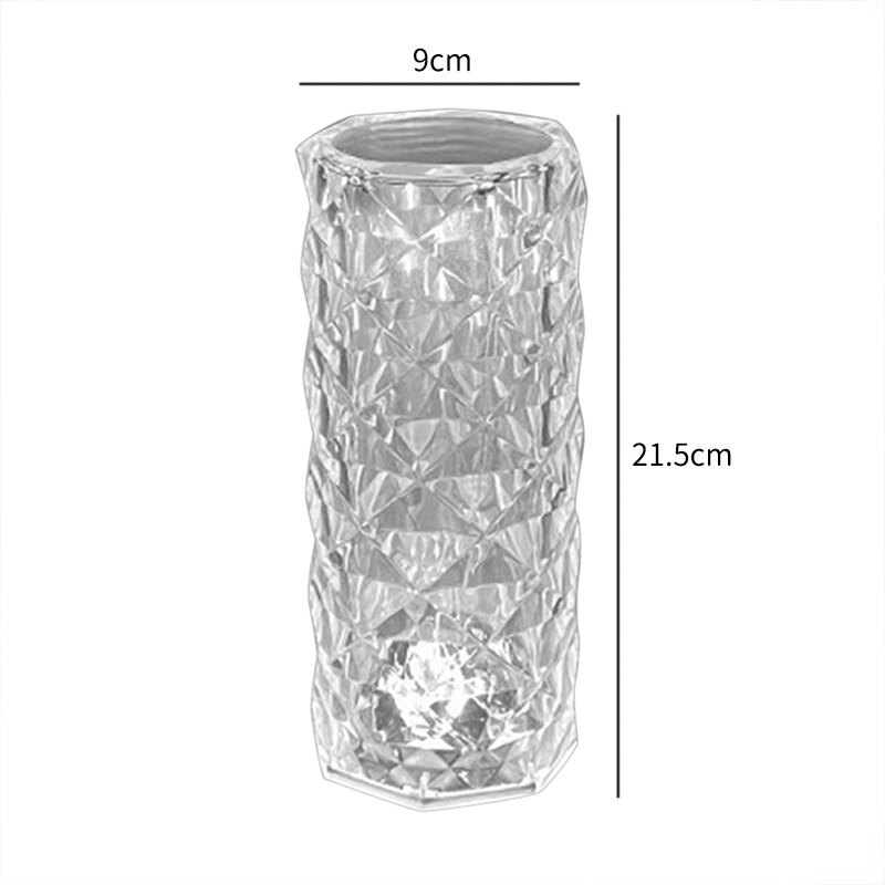 3/16Color Crystal LED Table Lamp Rose Light Projector Adjustable Romantic Diamond Atmosphere Light USB Bedroom Touch Night Light