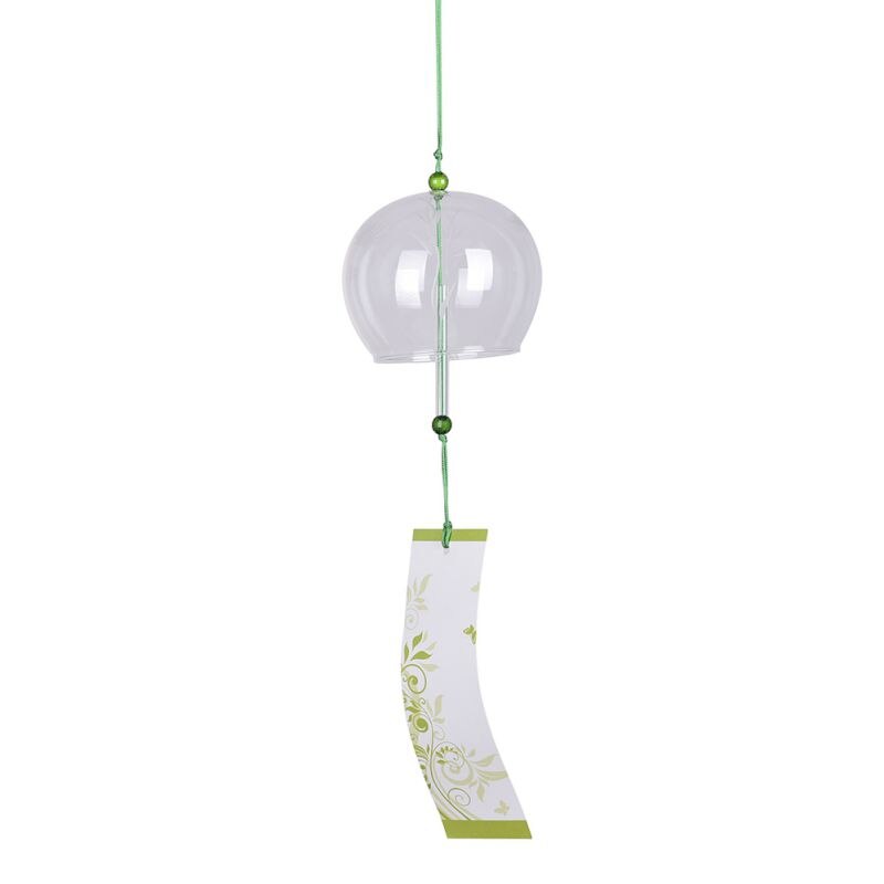 Campanilla de viento de cristal de estilo japonés, colgante artesanal Sakura, de flores de cerezo, colgantes de campana de viento, adornos de decoración para jardín y oficina: A7