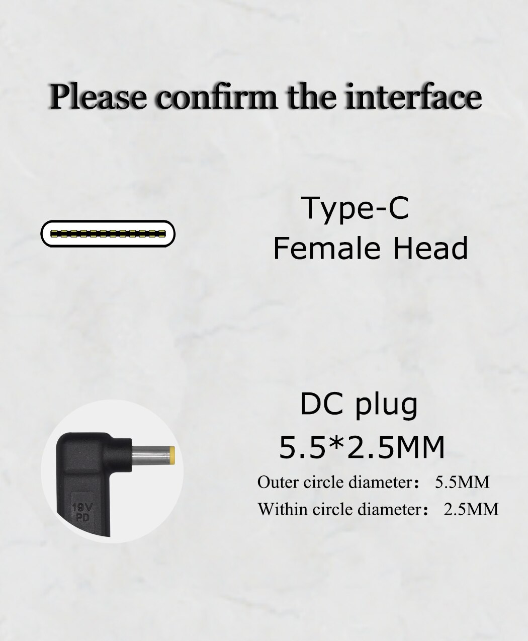 Dc Power Adapter Plug Usb Converter Type C Female Naar 5.5*2.5Mm Man Dc Jack Uitgang Connector,PD100W Laptop Quick Charge Connector