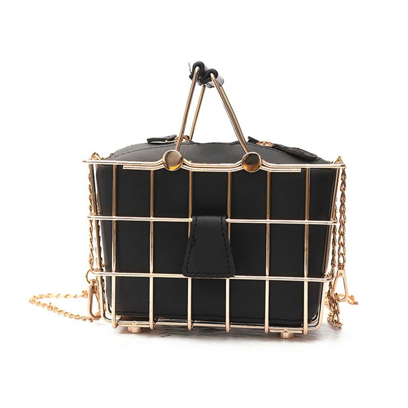 Moda designer bolsas femininas 2020 novo de alta qualidade couro do plutônio bolsa feminina cesta de ferro quadrado bolsa de ombro de corrente saco do mensageiro