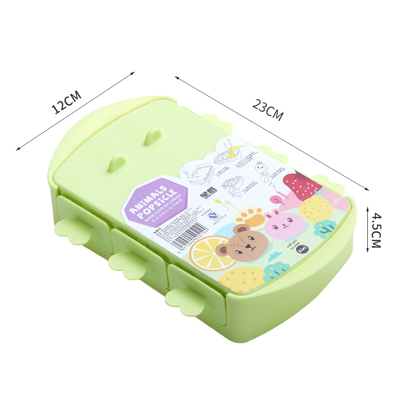 6 Grid Cartoon Ice Molds Plastic Molds Ice Tray Home Bar Party Ice Hockey Holes Making Box Molds with Cover DIY Moulds: Green