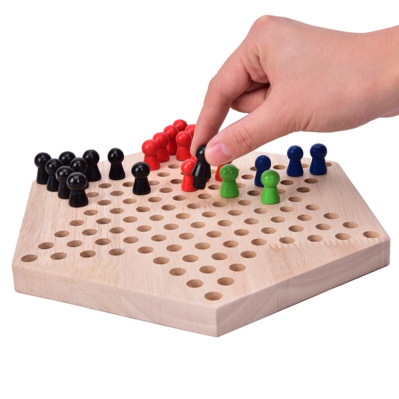 Most Popular Traditional Hexagon Wooden Chinese Checkers Family Game Set 1 set