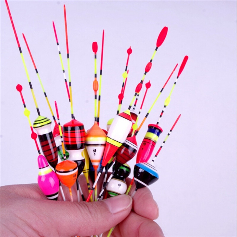1pc fiskeflöten set boj fiske lätt stick flöten fluktuera mix storlekar färg flytboj för fiskeredskap tillbehör  hx02