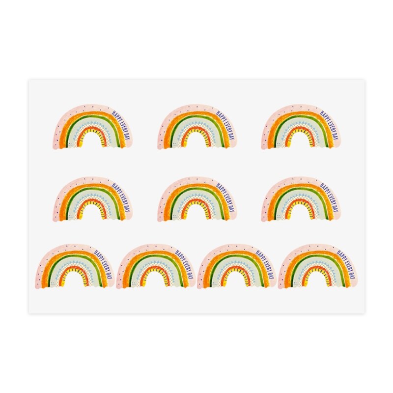 50 Sheet Rainbow Bridge Stickers Happy Everyday Birthday Thank You DIY Adhesive Labels for Cookie Bag Party Decor: 1