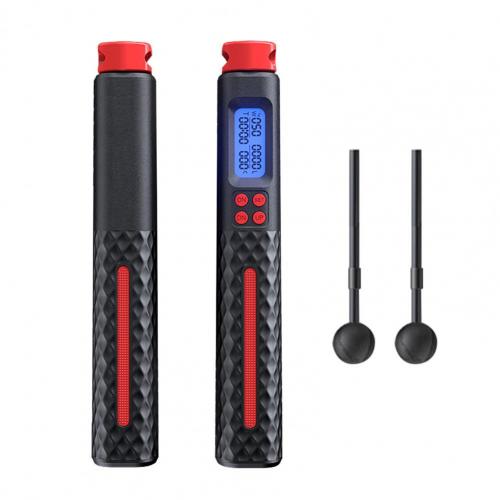 2 In 1 Adjustable Jump Rope Thickened Rope Weight Loss Cordless Smart Counting Single Skipping Rope for Outdoor: Red