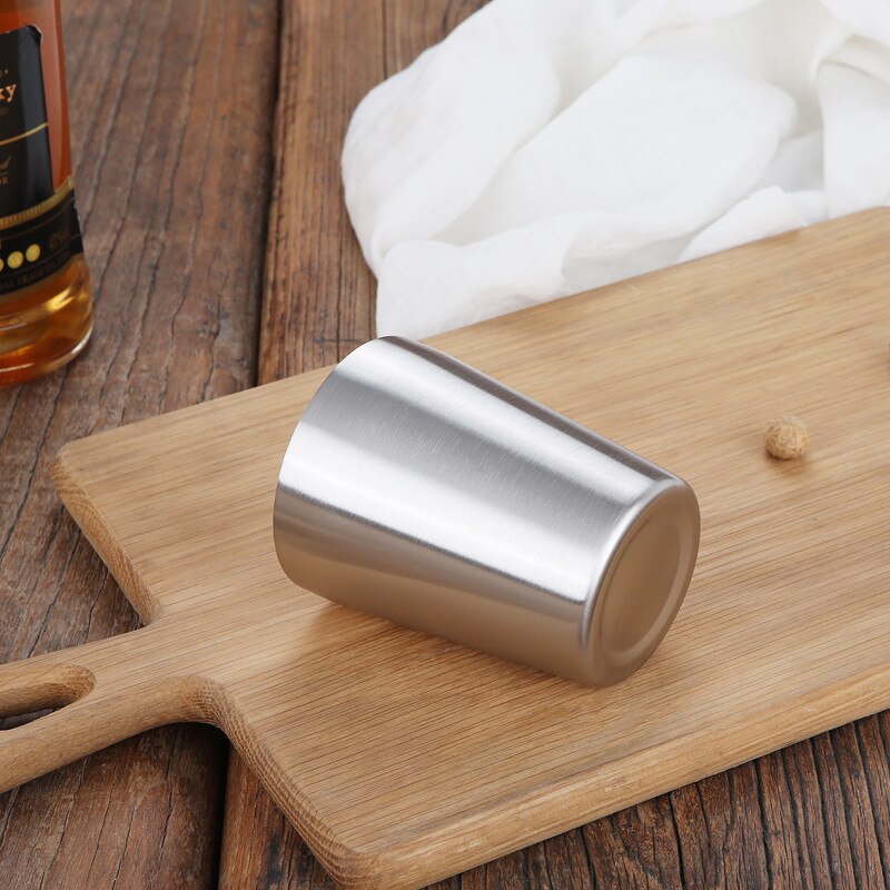 260ml Stainless Steel Beer Tumbler Stemless FDA Grade Coffee Milk Water Cup Double Wall Drinkware Outdoor Silver Table Decor